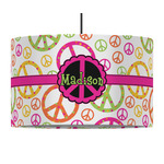 Peace Sign 12" Drum Pendant Lamp - Fabric (Personalized)