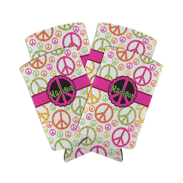 Custom Peace Sign Can Cooler (tall 12 oz) - Set of 4 (Personalized)