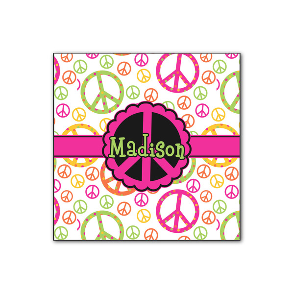 Custom Peace Sign Wood Print - 12x12 (Personalized)