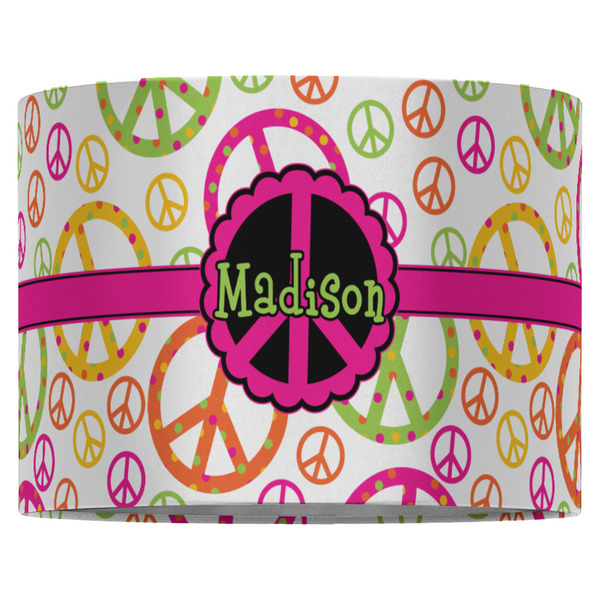 Peace Sign 16" Drum Lampshade - FRONT (Fabric)