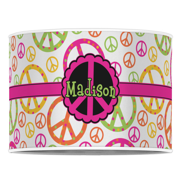 Peace Sign 16" Drum Lampshade - FRONT (Poly Film)