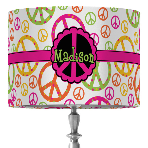Custom Peace Sign 16" Drum Lamp Shade - Fabric (Personalized)