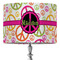 Peace Sign 16" Drum Lampshade - ON STAND (Fabric)