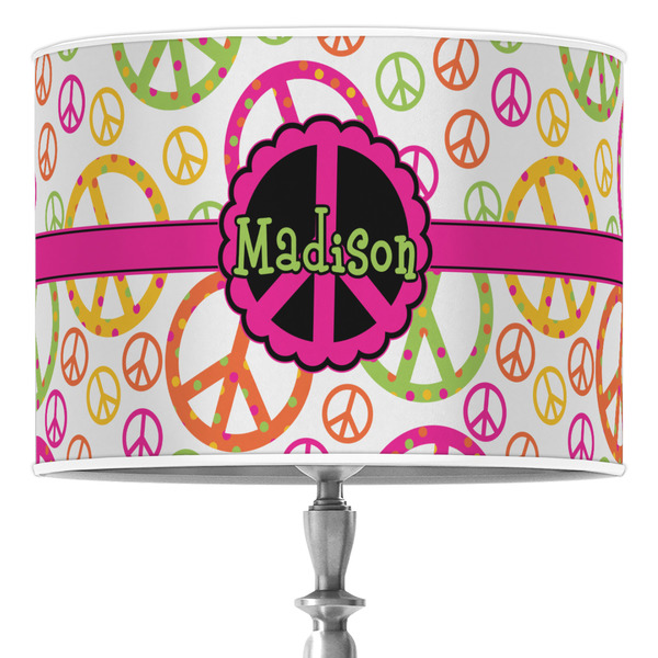 Custom Peace Sign 16" Drum Lamp Shade - Poly-film (Personalized)