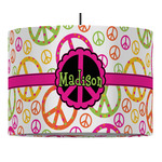 Peace Sign 16" Drum Pendant Lamp - Fabric (Personalized)