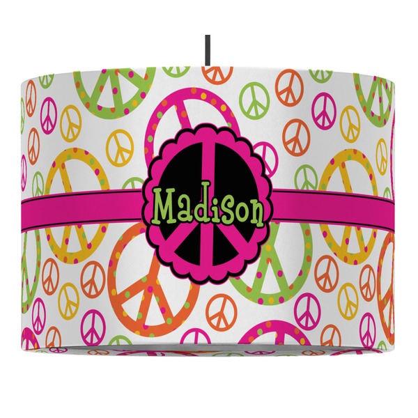 Custom Peace Sign Drum Pendant Lamp (Personalized)