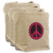 Peace Sign 3 Reusable Cotton Grocery Bags - Front View