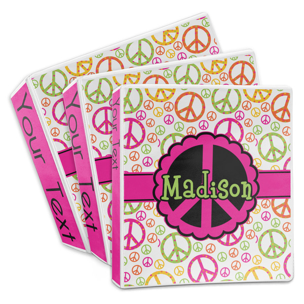 Custom Peace Sign 3-Ring Binder (Personalized)