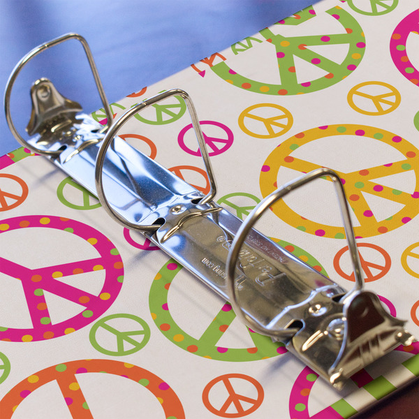 Peace Sign 3 Ring Binders - Full Wrap - 2" - DETAIL
