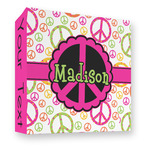 Peace Sign 3 Ring Binder - Full Wrap - 3" (Personalized)