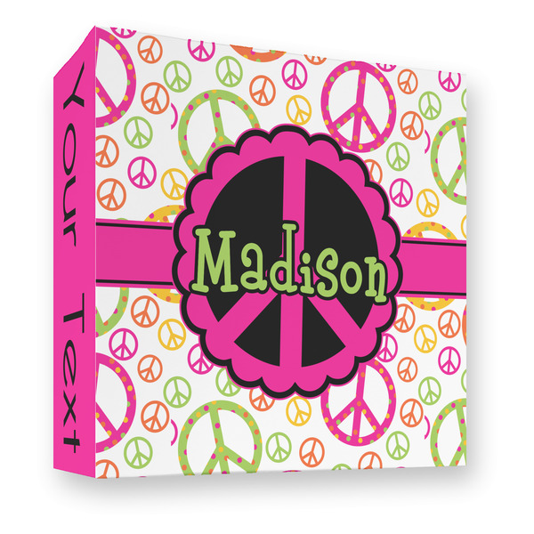 Custom Peace Sign 3 Ring Binder - Full Wrap - 3" (Personalized)
