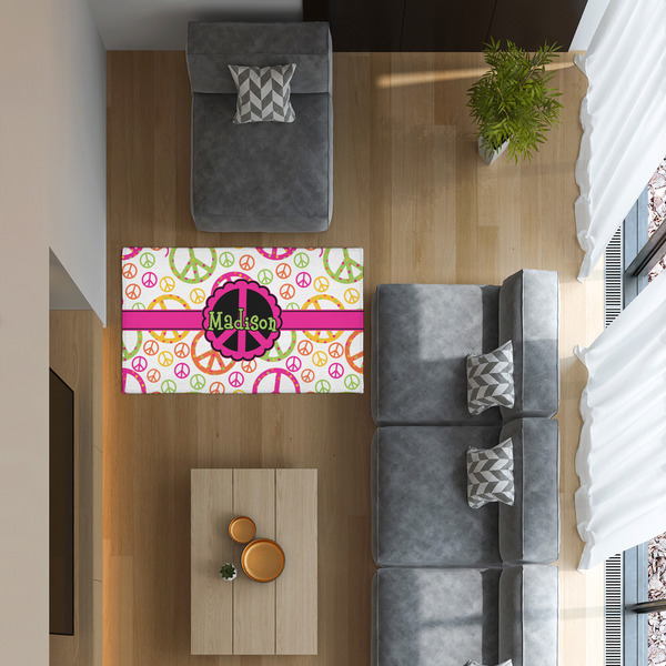 Peace Sign 3'x5' Indoor Area Rugs - IN CONTEXT