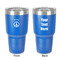 Peace Sign 30 oz Stainless Steel Ringneck Tumbler - Blue - Double Sided - Front & Back