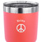 Peace Sign 30 oz Stainless Steel Ringneck Tumbler - Coral - CLOSE UP
