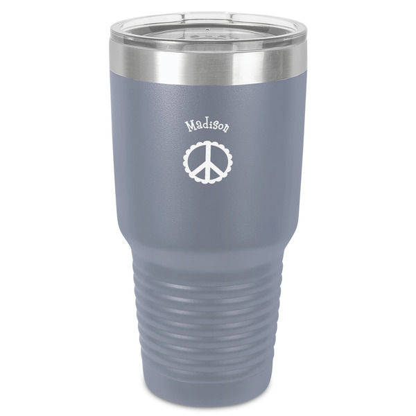 Custom Peace Sign 30 oz Stainless Steel Tumbler - Grey - Single-Sided (Personalized)