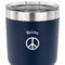 Peace Sign 30 oz Stainless Steel Ringneck Tumbler - Navy - CLOSE UP