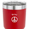 Peace Sign 30 oz Stainless Steel Ringneck Tumbler - Red - CLOSE UP