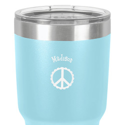Peace Sign 30 oz Stainless Steel Tumbler - Teal - Single-Sided (Personalized)