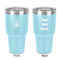 Peace Sign 30 oz Stainless Steel Ringneck Tumbler - Teal - Double Sided - Front & Back