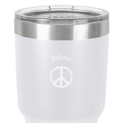 Peace Sign 30 oz Stainless Steel Tumbler - White - Single-Sided (Personalized)