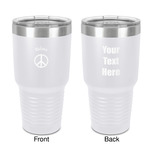 Peace Sign 30 oz Stainless Steel Tumbler - White - Double-Sided (Personalized)