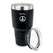 Peace Sign 30 oz Stainless Steel Ringneck Tumblers - Black - LID OFF
