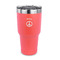 Peace Sign 30 oz Stainless Steel Ringneck Tumblers - Coral - FRONT