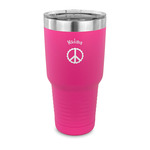 Peace Sign 30 oz Stainless Steel Tumbler - Pink - Single Sided (Personalized)