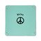 Peace Sign 6" x 6" Teal Leatherette Snap Up Tray - APPROVAL