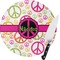 Peace Sign 8 Inch Small Glass Cutting Board
