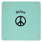 Peace Sign 9" x 9" Teal Leatherette Snap Up Tray - APPROVAL