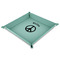 Peace Sign 9" x 9" Teal Leatherette Snap Up Tray - MAIN