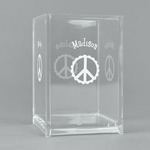 Peace Sign Acrylic Pen Holder (Personalized)