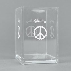 Peace Sign Acrylic Pen Holder (Personalized)
