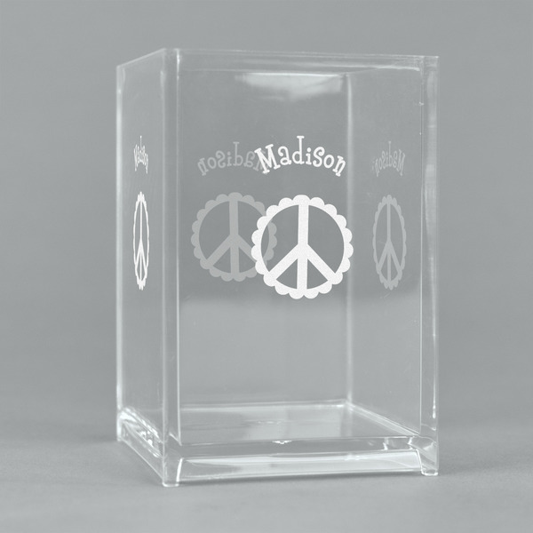 Custom Peace Sign Acrylic Pen Holder (Personalized)