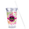 Peace Sign Acrylic Tumbler - Full Print - Front straw out