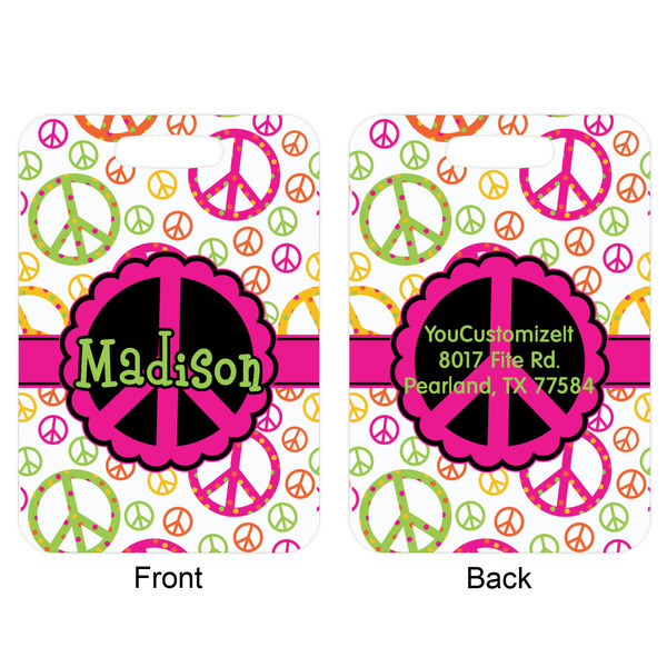 Peace Sign Aluminum Luggage Tag (Front + Back)