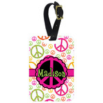 Peace Sign Metal Luggage Tag w/ Name or Text