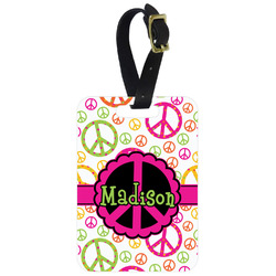 Peace Sign Metal Luggage Tag w/ Name or Text
