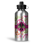 Peace Sign Water Bottle - Aluminum - 20 oz (Personalized)