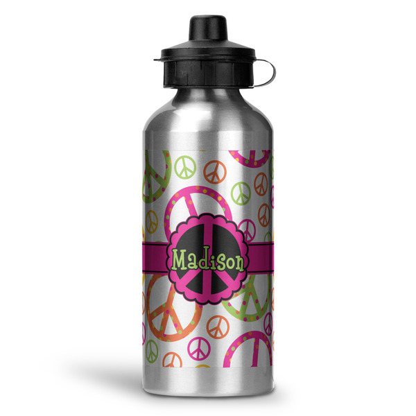 Custom Peace Sign Water Bottle - Aluminum - 20 oz (Personalized)