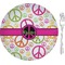 Peace Sign 8" Glass Appetizer / Dessert Plates - Single or Set (Personalized)