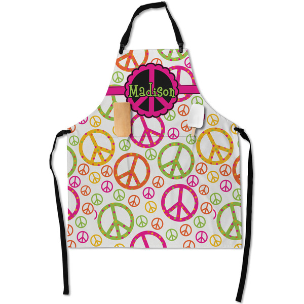 Custom Peace Sign Apron With Pockets w/ Name or Text