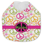 Peace Sign Jersey Knit Baby Bib w/ Name or Text