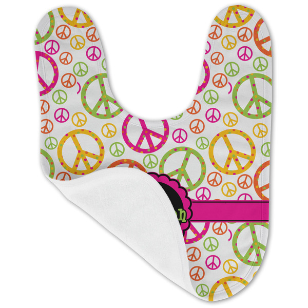Peace Sign Baby Bib - AFT folded