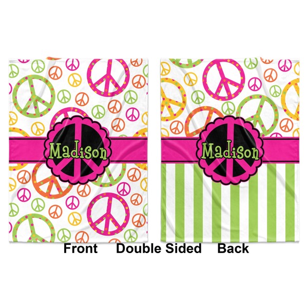Peace Sign Baby Blanket (Double Sided - Printed Front and Back)