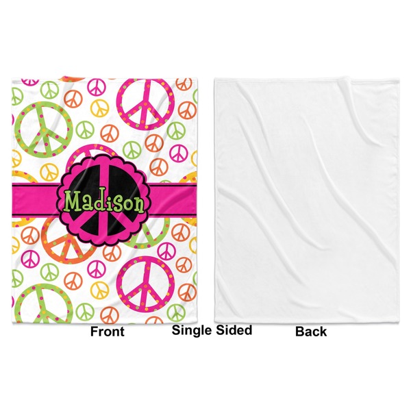 Peace Sign Baby Blanket (Single Side - Printed Front, White Back)