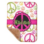 Peace Sign Sherpa Baby Blanket - 30" x 40" w/ Name or Text
