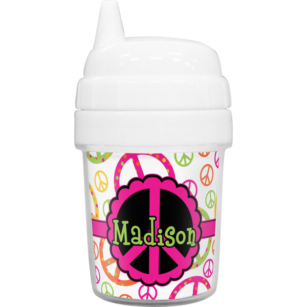 Custom Peace Sign Baby Sippy Cup (Personalized)