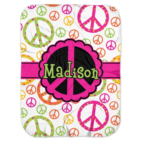 Custom Peace Sign Baby Swaddling Blanket (Personalized)